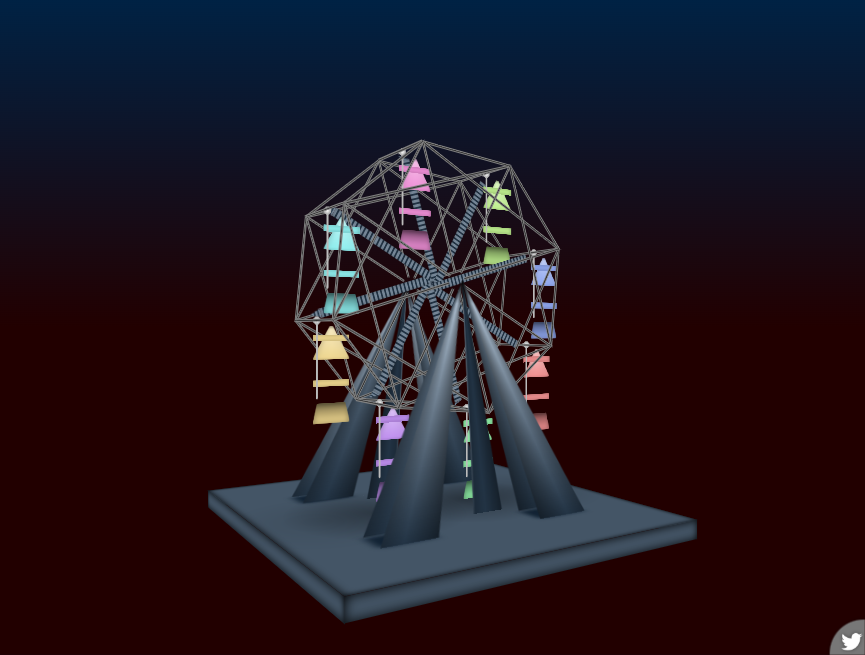 css3动画效果案例，摩天轮3d模型素材