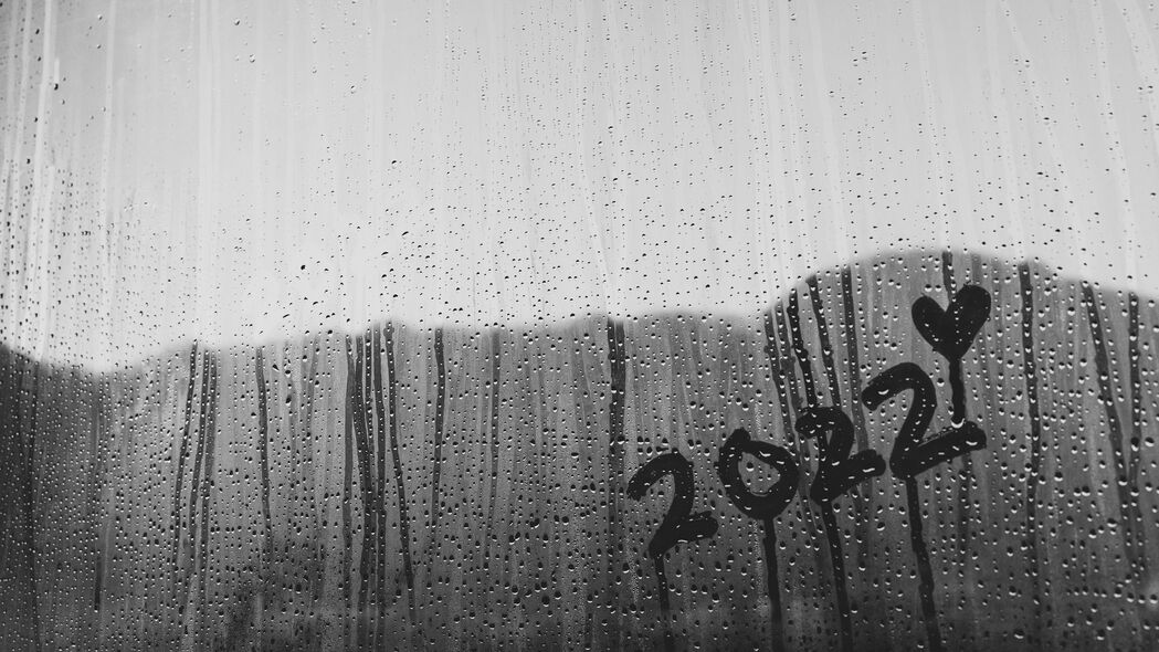 2022新年心语，唯美玻璃雨滴4K壁纸，高清3840x2160背景图片下载