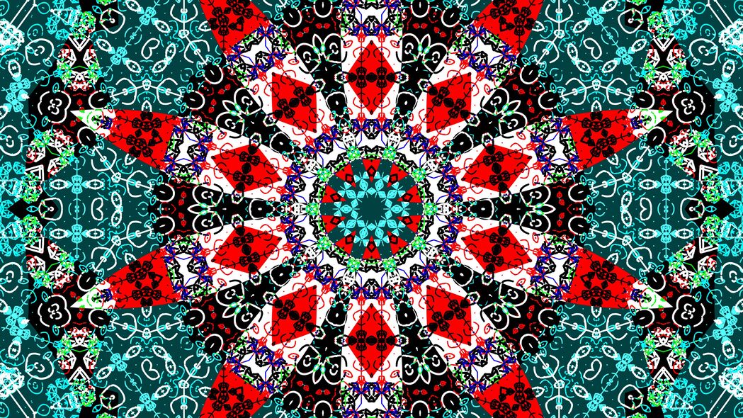 图案之美，分形抽象彩色4K壁纸，高清3840x2160背景图片下载