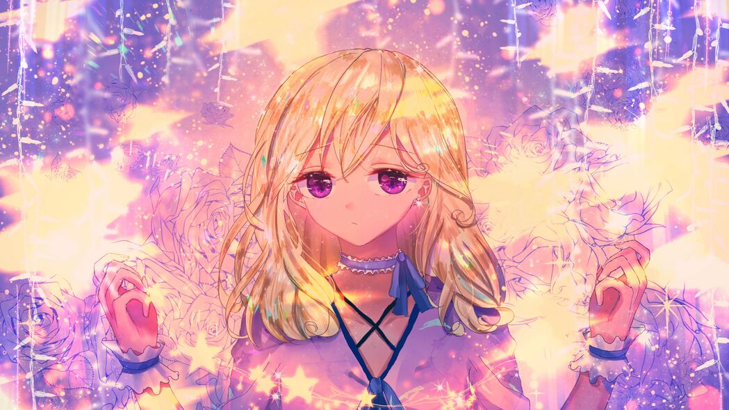女孩倩影，紫色动漫4K壁纸，超清3840x2160分辨率，一键下载！