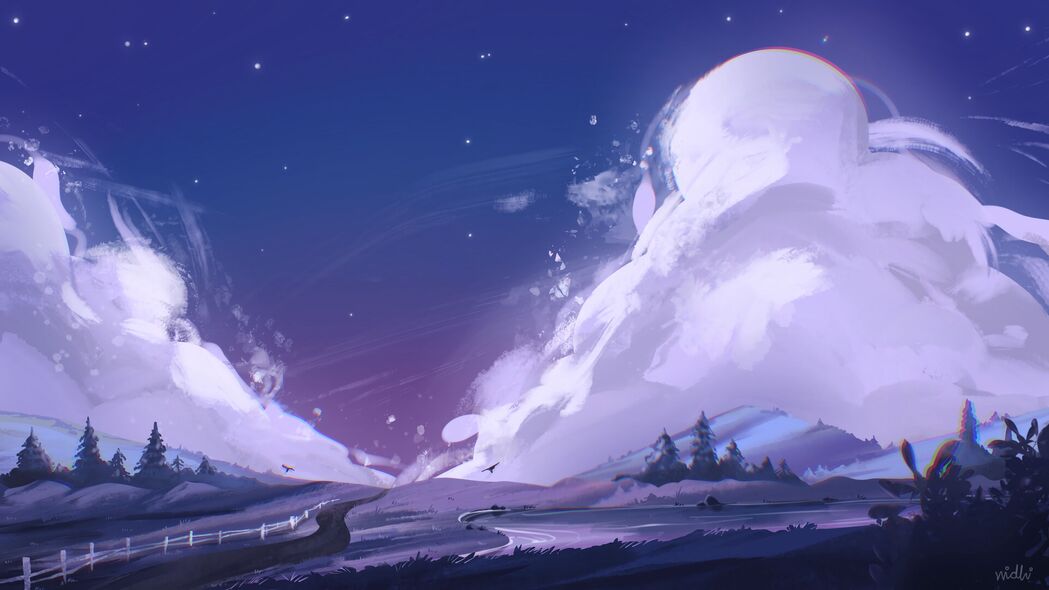 4K紫色云风景艺术壁纸，高清3840x2160背景图片，免费下载