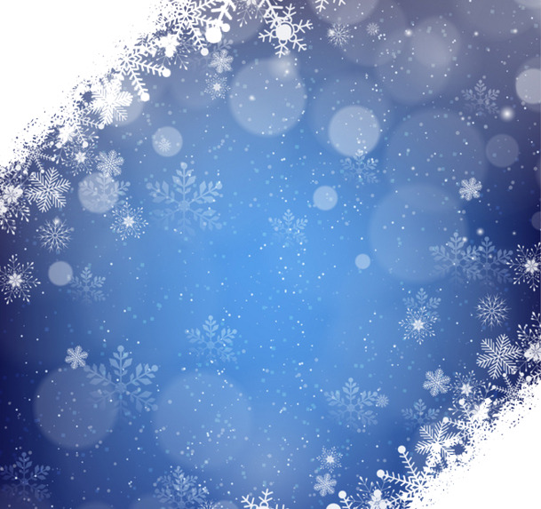 圣诞节蓝色雪花背景矢量图，高清PNG透明图片素材，节日元素设计下载