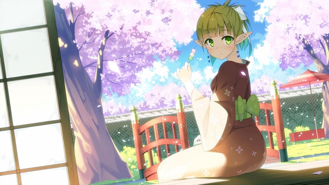 女孩精灵和风动漫，绝美4K和服壁纸，3840x2160高清下载