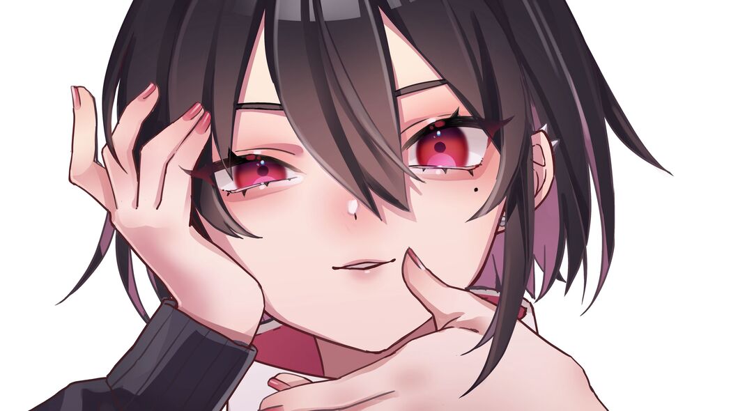 女孩夹克手势动漫，超清4K壁纸，3840x2160高清下载