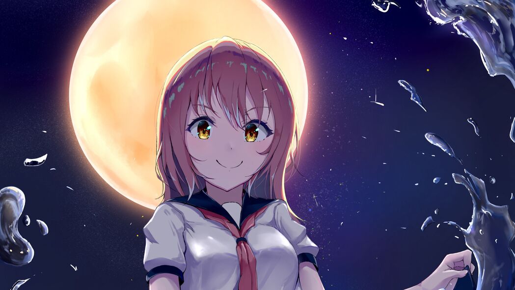 动漫女孩微笑裙装美景，超清4K壁纸3840x2160，免费下载欣赏