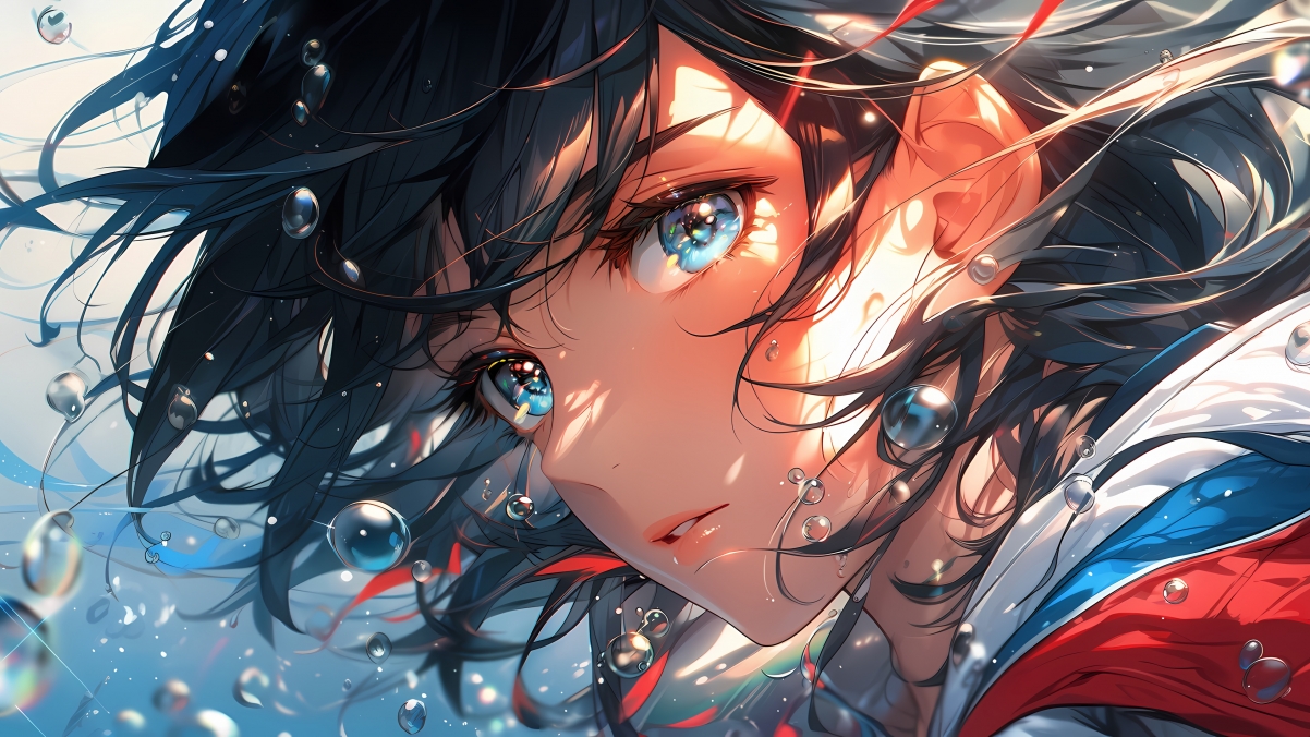 水下动漫角色4K超清壁纸，精美画质3840x2160，免费下载