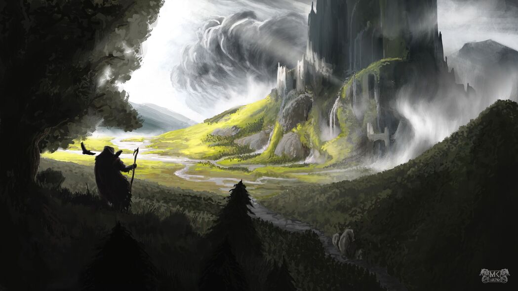 剪影艺术，鸟类风景幻想4K壁纸，高清3840x2160背景图片，免费下载