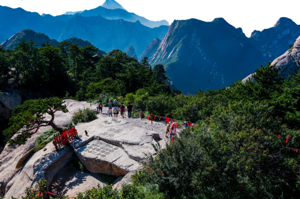 华山风光摄影，高清PNG透明背景旅游图片，创意摄影风景素材下载