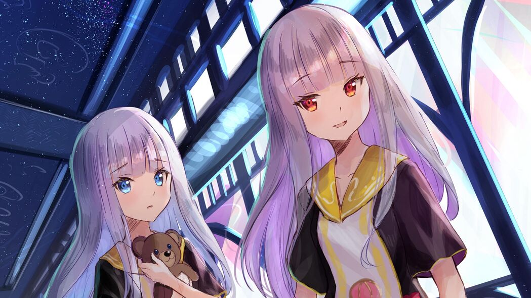 动漫女孩姐妹情深，精选4K超清壁纸，3840x2160高清下载