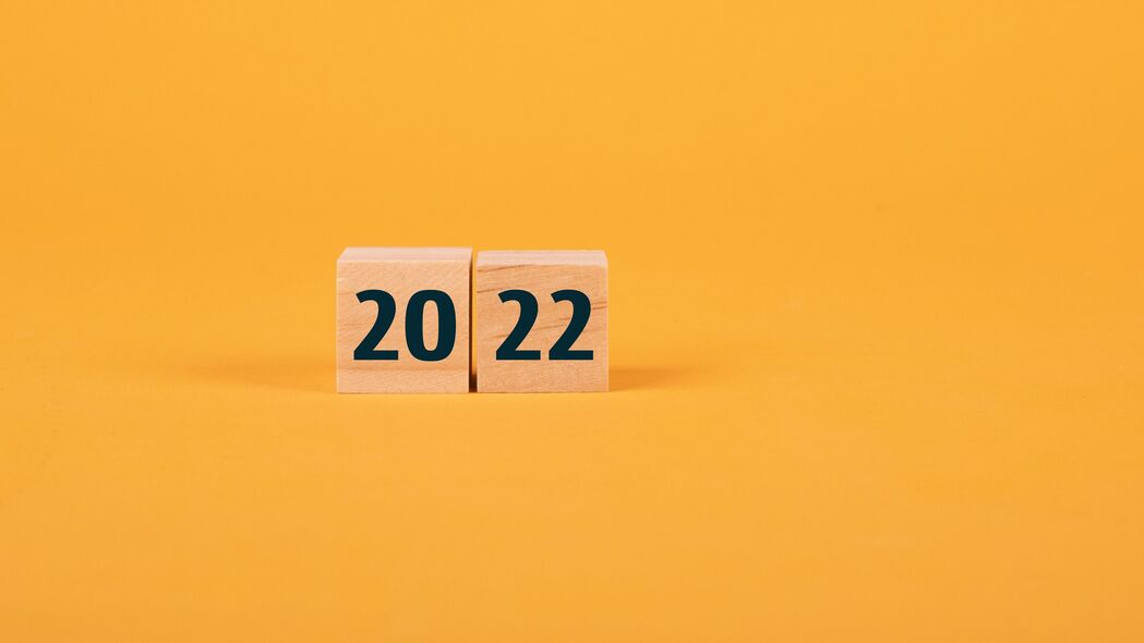 2022新年数字方块4K超高清壁纸，3840x2160精美背景图片下载