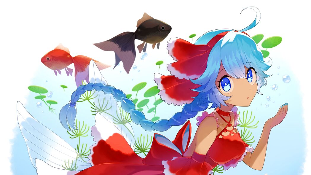 女孩畅游海底世界，绝美4K动漫壁纸，3840x2160超清下载