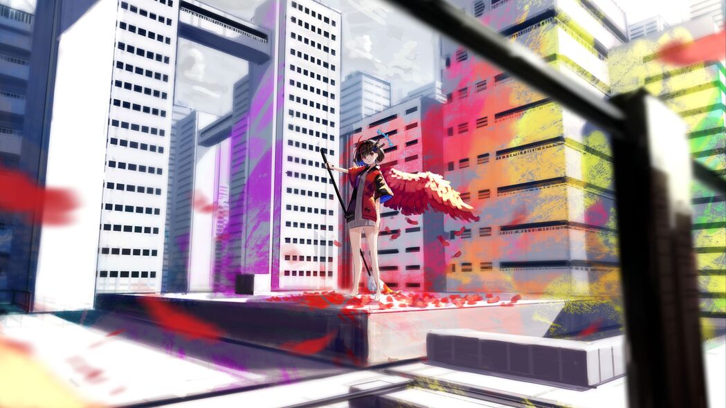 女孩飞翔梦想，动漫艺术翅膀，精选4K超高清壁纸（3840x2160）免费下载