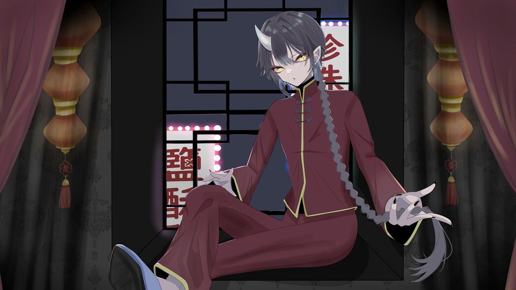 恶魔角象形文字动漫艺术，精选4K超高清3840x2160壁纸下载