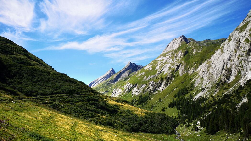 绝美山脉森林天空4K风景壁纸，3840x2160超高清下载