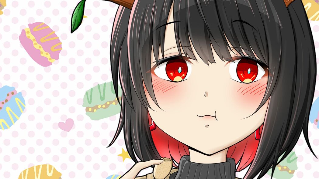 女孩尴尬瞬间，动漫卡通饼干艺术，超清4K壁纸3840x2160免费下载