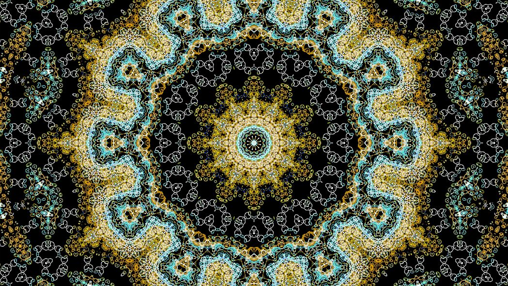 分形抽象彩色万花筒图案，超清4K壁纸，3840x2160高清背景图片下载