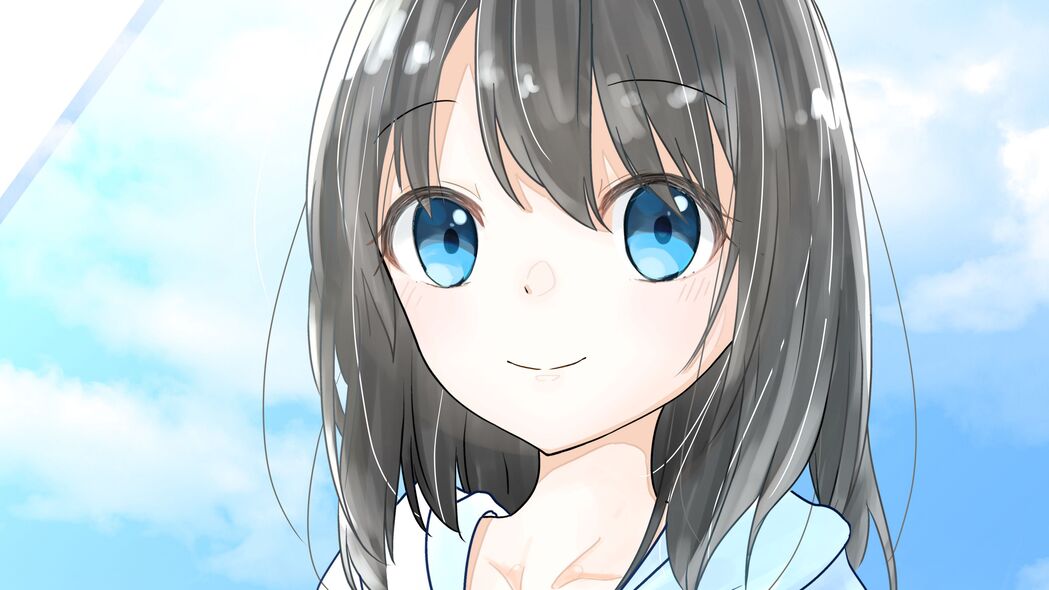 动漫女孩可爱一瞥，4K超高清壁纸，3840x2160分辨率艺术美图下载