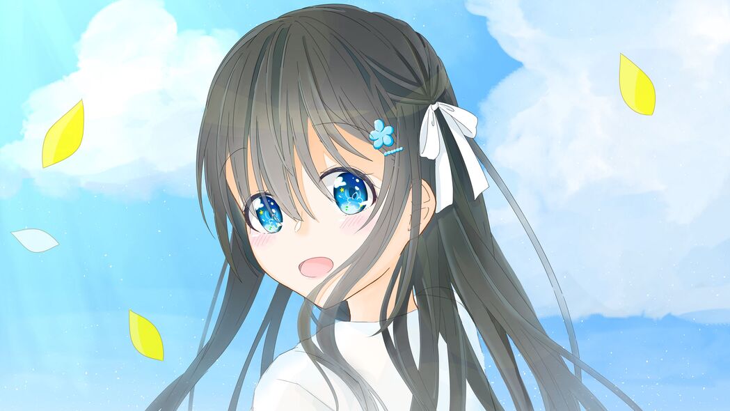 女孩一瞥惊艳，动漫花瓣4K壁纸，高清3840x2160免费下载