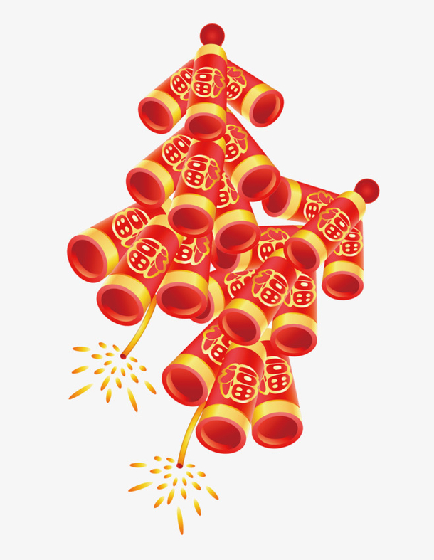 鞭炮欢腾庆佳节，年味浓郁开业喜！高清PNG透明图片，节日元素丰富，元旦春节元宵等节日设计素材免费下载