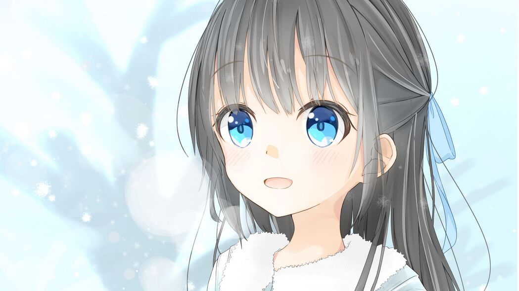 冬日雪舞，女孩笑颜如花，4K动漫壁纸，3840x2160高清畅享