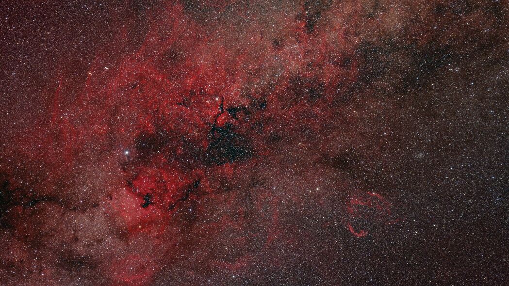 炫彩星云恒星4K壁纸，红色眩光太空背景，超清3840x2160分辨率下载