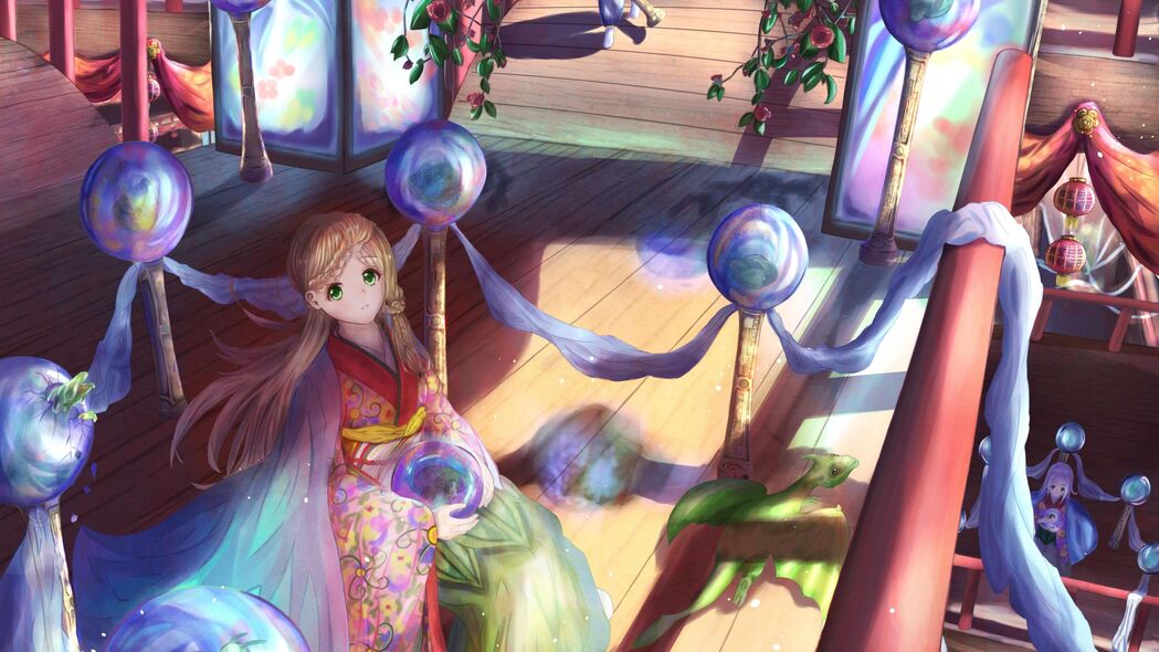 绝美女孩和服僧侣动漫艺术，超清4K壁纸3840x2160，高清下载尽在此！