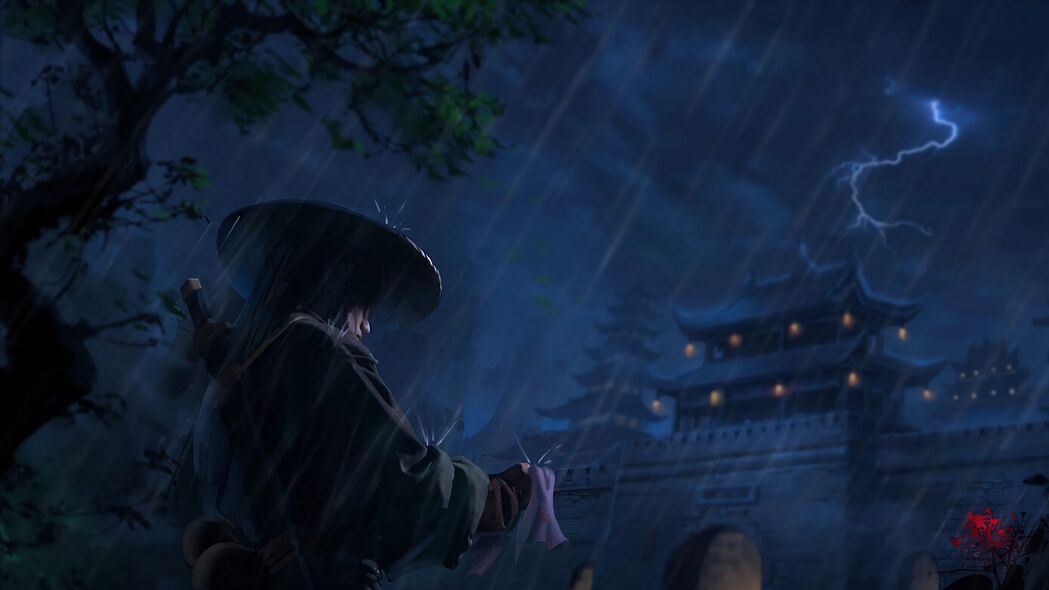武士风采，深色艺术刀影，4K高清壁纸，3840x2160精美背景图片下载