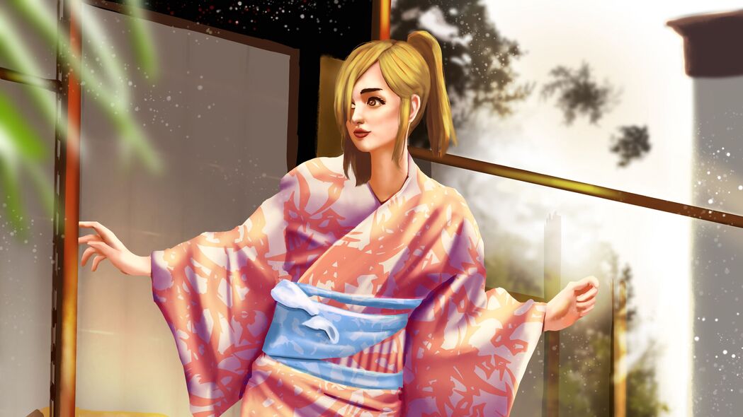 女孩和风日本艺术，精选4K高清壁纸，3840x2160超清背景图片下载