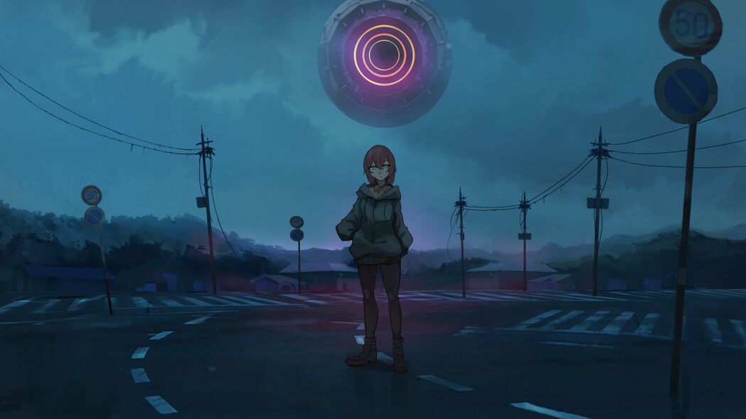女孩逐梦道路，4K动漫幻想壁纸，3840x2160高清下载