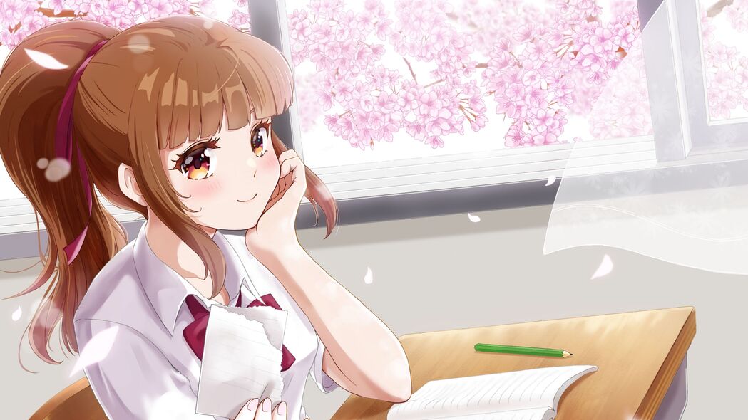 女学生笔记风动漫艺术，精选4K高清壁纸（3840x2160）免费下载