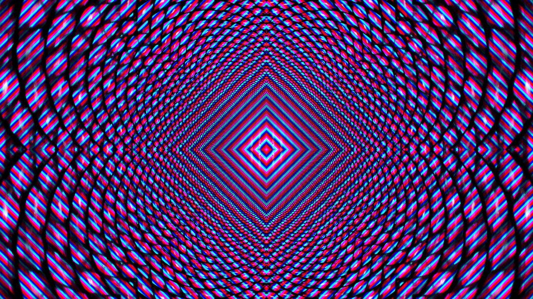 分形菱形幻觉，抽象紫色4K壁纸，3840x2160高清背景图片下载