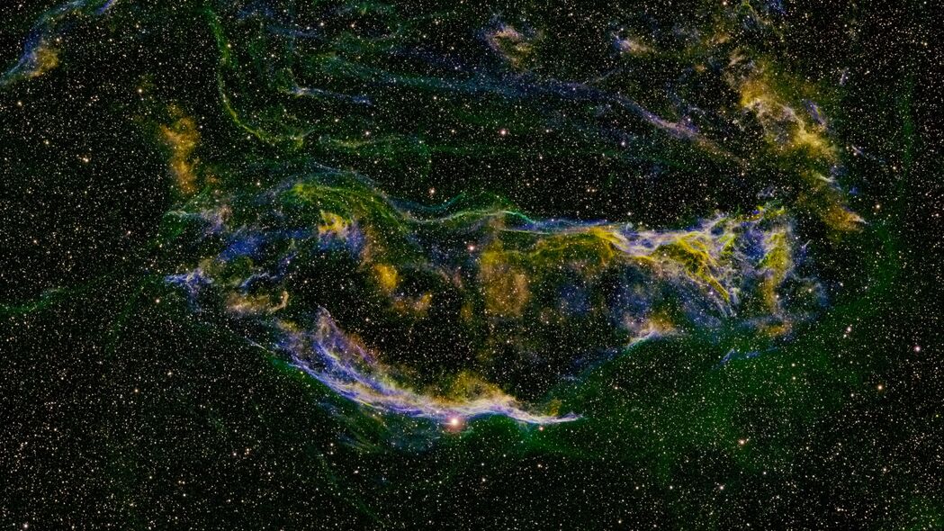 绚丽星云辉光，恒星眩光绿色太空，4K高清壁纸3840x2160，免费下载