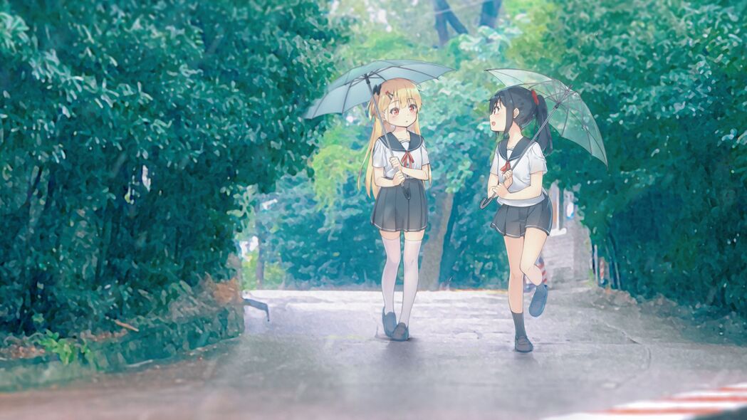 女孩友情动漫艺术，精选4K超清壁纸，3840x2160高清下载