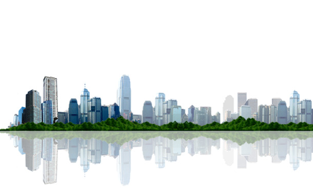 建筑群美景，高清PNG透明背景高楼摄影图，设计素材免费下载