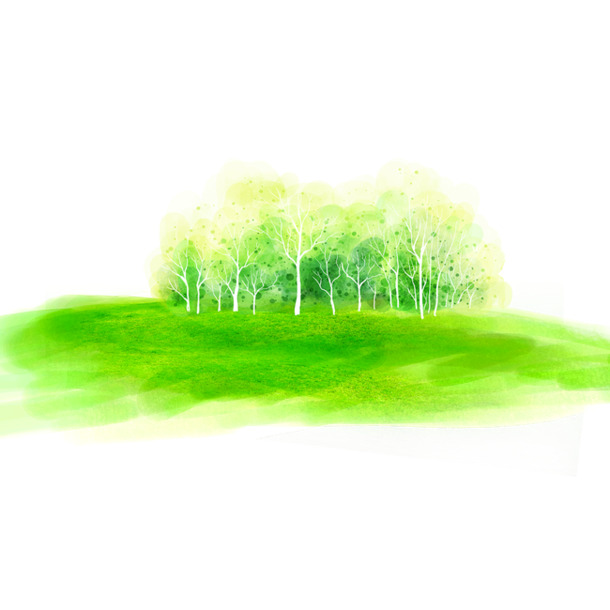 绿色卡通森林湿地日手绘PNG图片，动植物元素，高清透明，设计素材下载