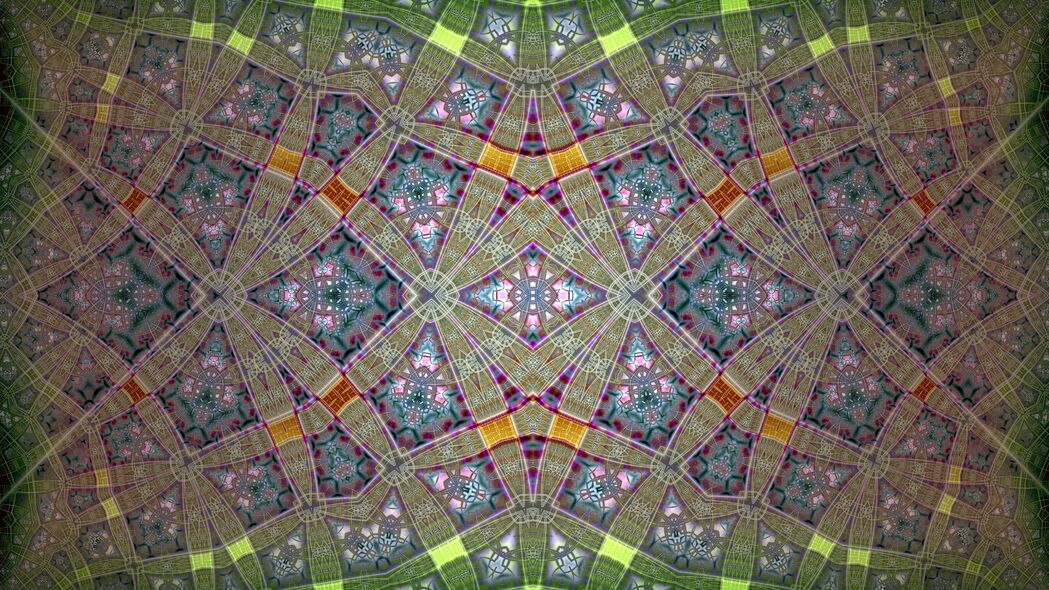 分形抽象图案彩色4K壁纸，高清3840x2160背景图片，一键下载