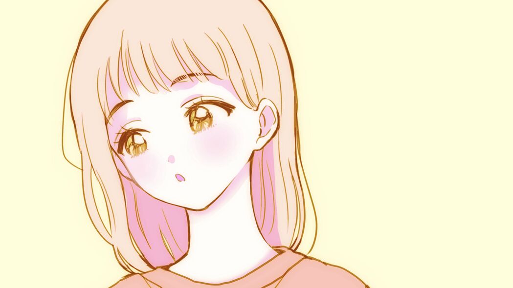 女孩侧颜毛衣动漫，高清4K艺术卡通壁纸，3840x2160分辨率下载
