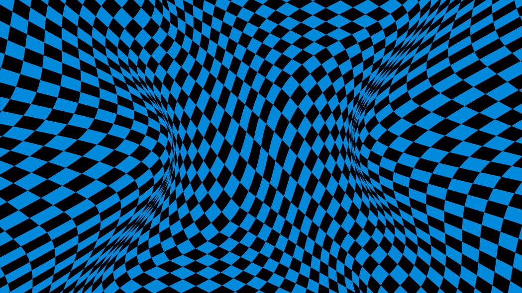 正方形形状失真视错觉，蓝色抽象4K高清壁纸，3840x2160超清下载