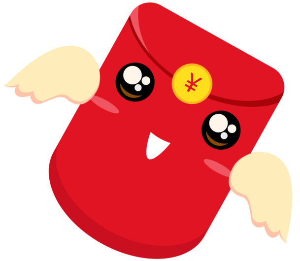 红包翅膀PNG素材，高清透明图片，创意装饰元素，一键下载设计素材