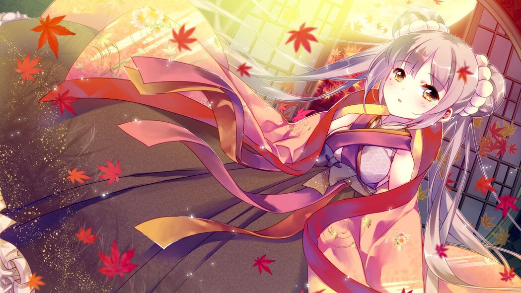 绝美女孩和服动漫壁纸，超清4K分辨率3840x2160，高清图片下载