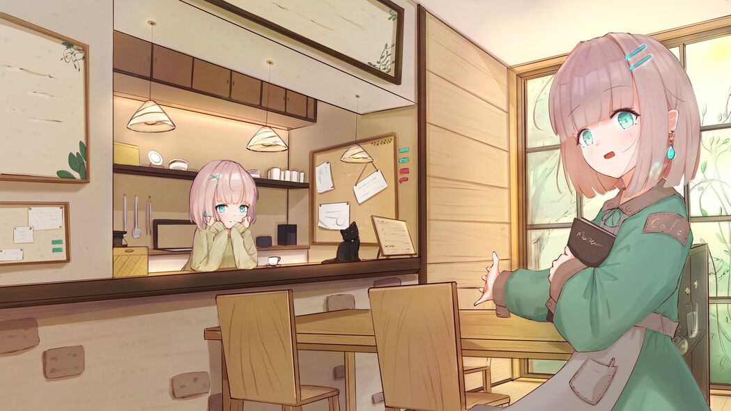 女孩服务员动漫手势，精选4K高清壁纸（3840x2160）免费下载