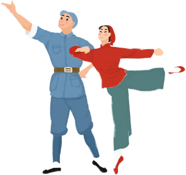 手绘芭蕾军人PNG透明图，国庆节日元素，高清设计素材下载