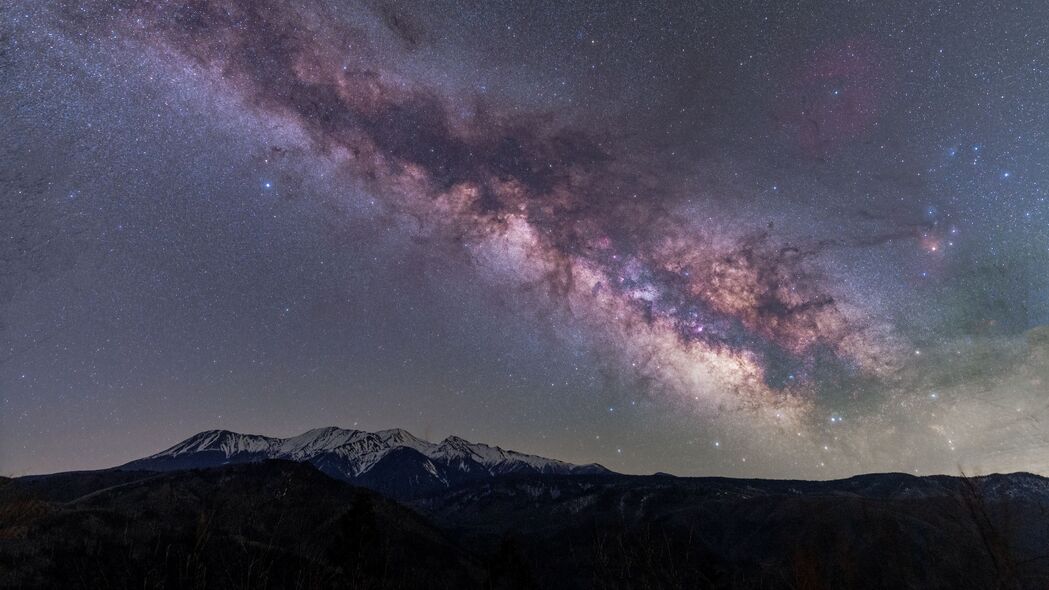 【绝美高清】山脉星河银河璀璨，夜晚4K壁纸，3840x2160超清风景图片下载