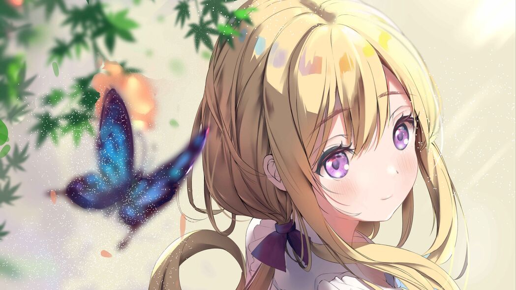 女孩与蝴蝶，绝美一瞥，4K动漫壁纸，3840x2160超高清下载