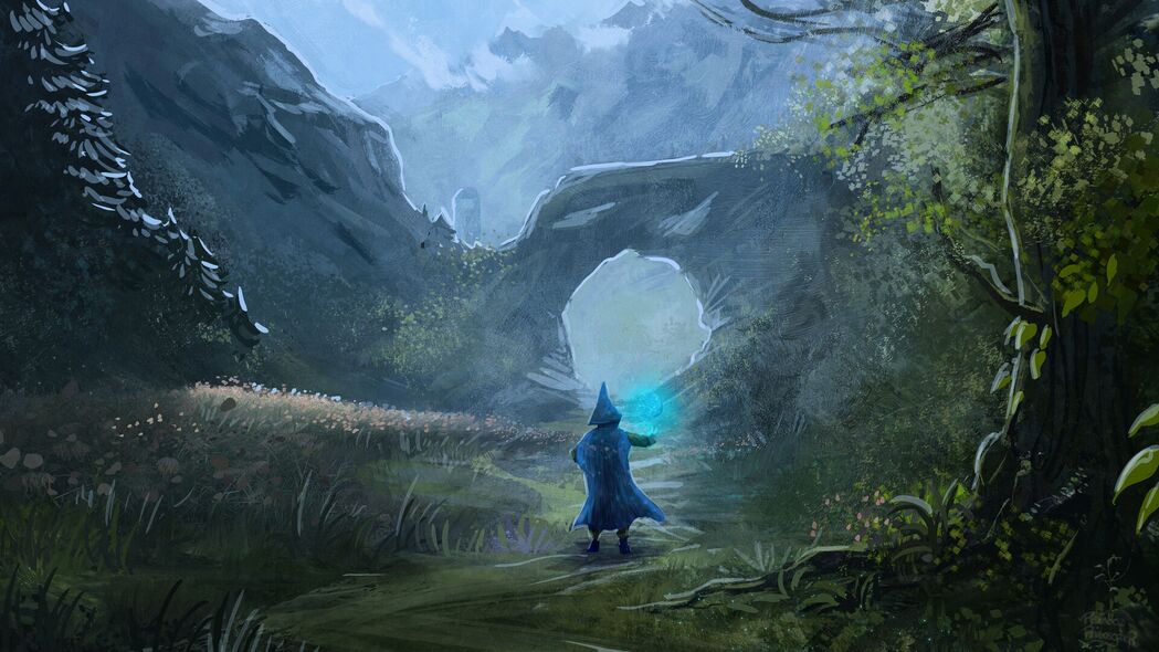魔术师与旅行者，幻想之旅4K壁纸，艺术化高清3840x2160背景图片免费下载