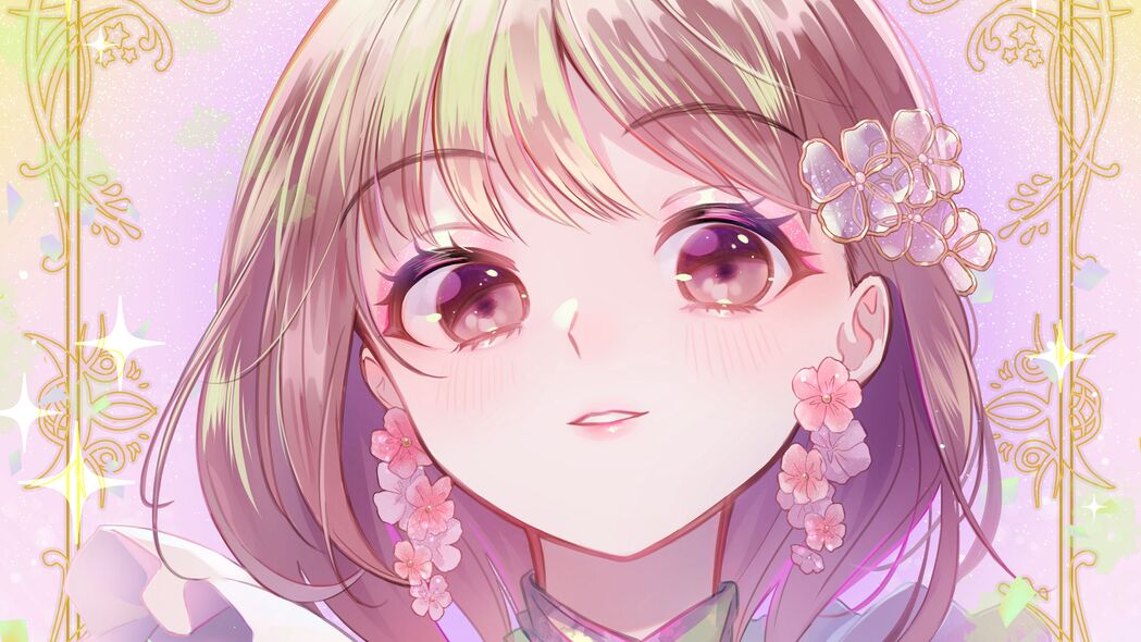 女孩甜美微笑，可爱动漫风4K壁纸，超清3840x2160分辨率，精美图片等你来下载！