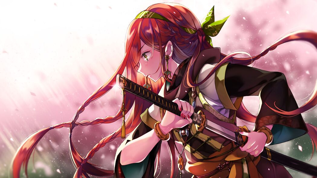 女孩持剑战士风采，精选4K动漫壁纸，3840x2160超清下载