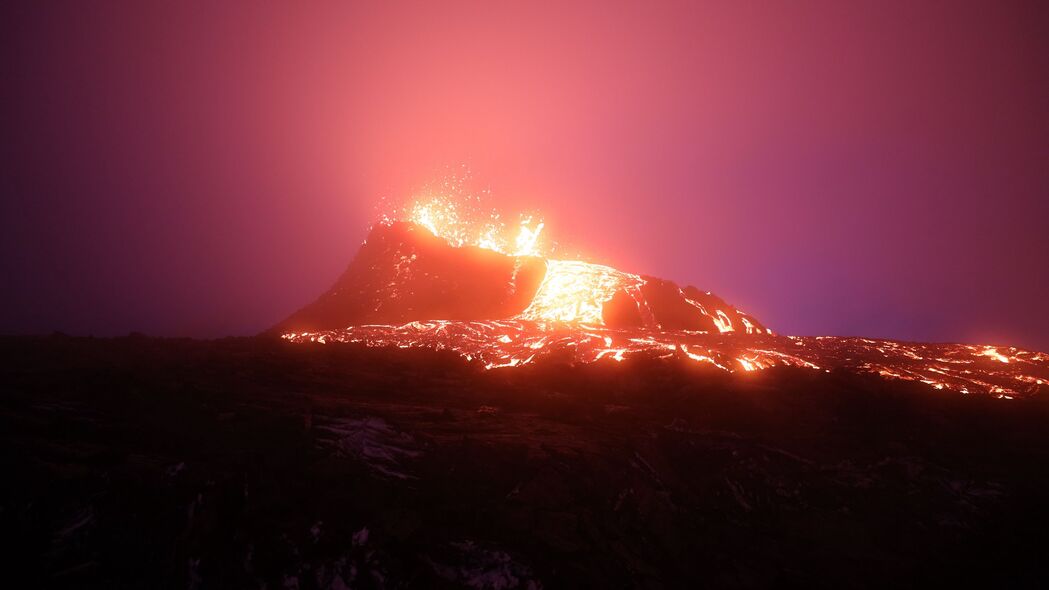 火山熔岩喷发热浪，4K超清3840x2160壁纸，绝美风景高清下载