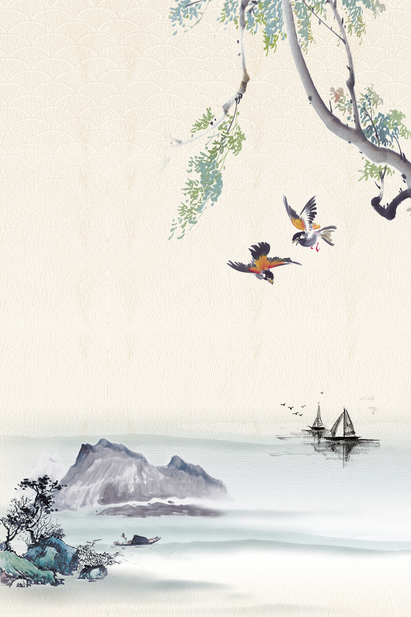 复古中国风海报背景，高清JPG图片素材，免费下载