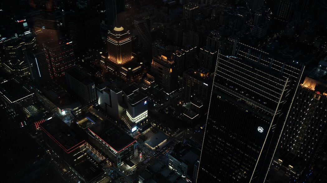 建筑璀璨，城市夜景鸟瞰，4K超清灯光壁纸，3840x2160高清下载